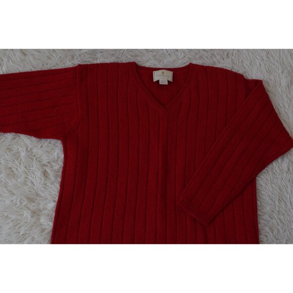 Vintage 00s Red Wool boxy Sweater | size M - Picture 7 of 10
